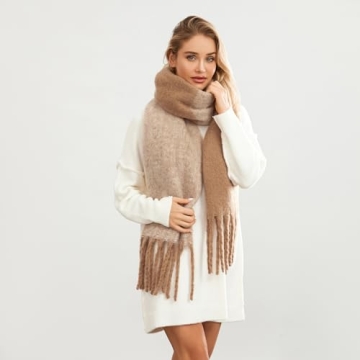 Yoawdats Women Winter Warm Scarf Elegant Contrast Color Shawl