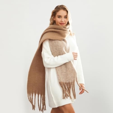 Yoawdats Women Winter Warm Scarf Elegant Contrast Color Shawl