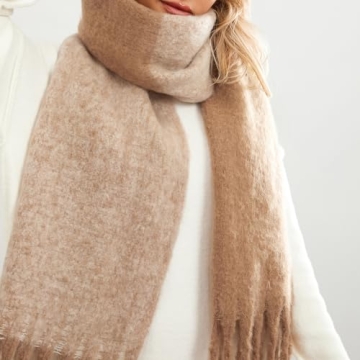 Yoawdats Women Winter Warm Scarf Elegant Contrast Color Shawl