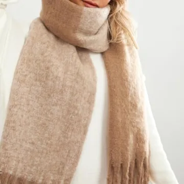 Yoawdats Women Winter Warm Scarf Elegant Contrast Color Shawl