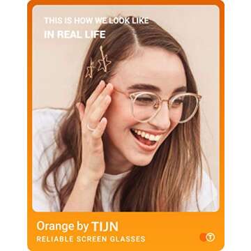 TIJN Blue Light Blocking Glasses, Computer Reading/Gaming/TV/Phones Glasses for Women Men,Anti Eyest...