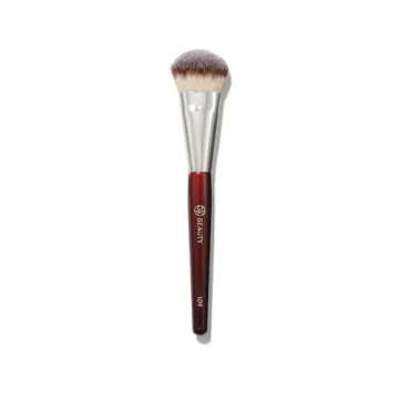 BK BEAUTY BRUSHES - 109 MINI CONTOURED FOUNDATION - Face Brush for Liquid or Cream Foundations - Bro...