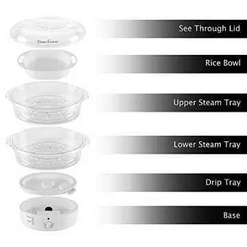 Classic Cuisine Vegetable Steamer Rice Cooker 6.3 Quart Electric