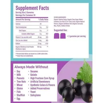 Hyland's Organic Elderberry Plus Gummies for Immune Support