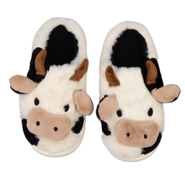 XIXITIAO Cow Slippers,slippers for Women Men,Cute Fuzzy Slippers, Womens/Mens Kawaii Animal Cartoon ...