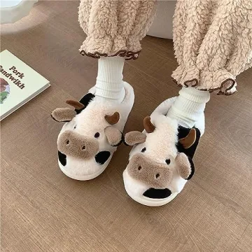 XIXITIAO Cow Slippers for Cozy Winter Comfort