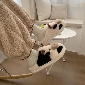 XIXITIAO Cow Slippers for Cozy Winter Comfort