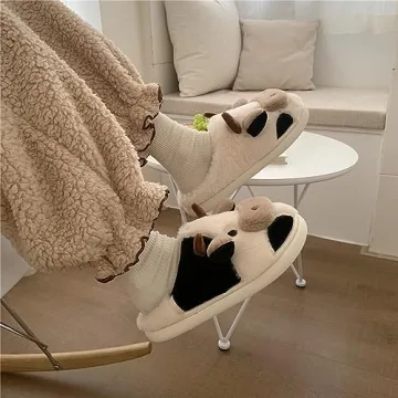XIXITIAO Cow Slippers for Cozy Winter Comfort