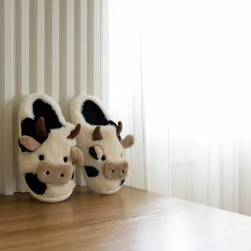 XIXITIAO Cow Slippers for Cozy Winter Comfort