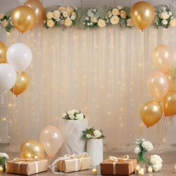 Elegant Champagne Tulle Backdrop Curtains for Events