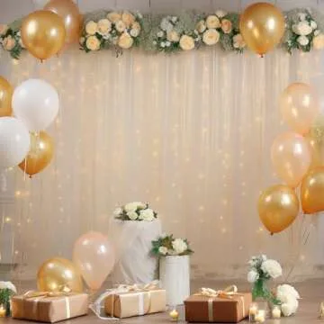 Elegant Champagne Tulle Backdrop Curtains for Events
