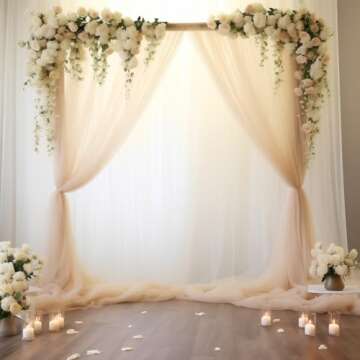 Elegant Champagne Tulle Backdrop Curtains for Events