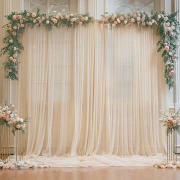 Elegant Champagne Tulle Backdrop Curtains for Events