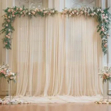 Elegant Champagne Tulle Backdrop Curtains for Events
