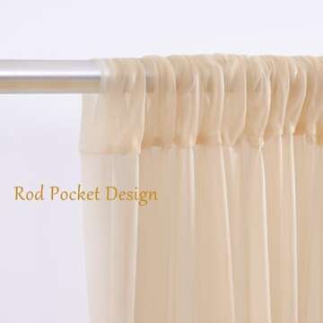 Elegant Champagne Tulle Backdrop Curtains for Events