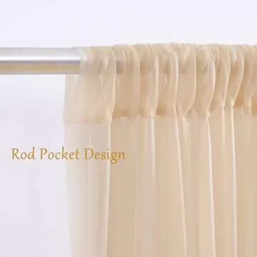 Elegant Champagne Tulle Backdrop Curtains for Events