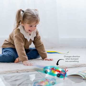 Light Up Transparent Sensory Car Toy for Kids