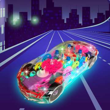 Light Up Transparent Sensory Car Toy for Kids