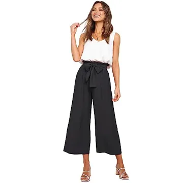 Stylish FANCYINN Women's Crop Pants Set with Tank Top