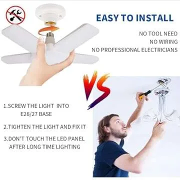 TUODAW LED Garage Lights 100W with 5 Adjustable Panels