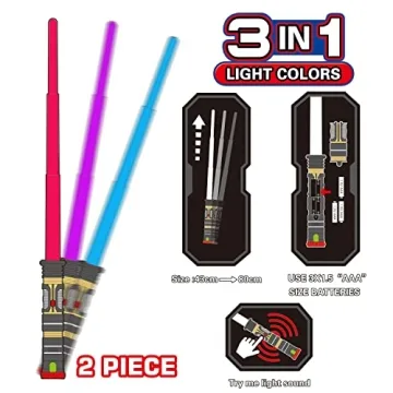 2-in-1 Light Up Sword Sabers - Perfect for Kids Fun