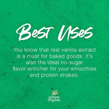 Simply Organic Pure Madagascar Vanilla Extract, 2-Ounce Glass Jar, Certified Organic, Sugar-Free Flavor For Smoothies