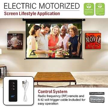 Akia 110 Inch Electric Drop Down Projector Screen 8K HD 3D