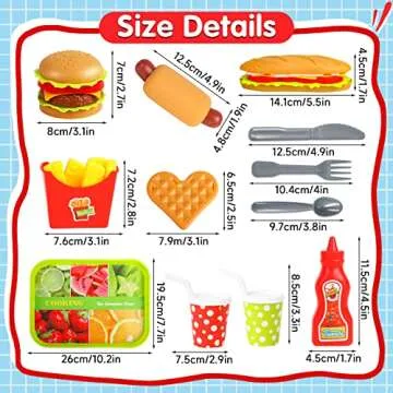 FINGOOO Pretend Play Food Set for Boys and Girls
