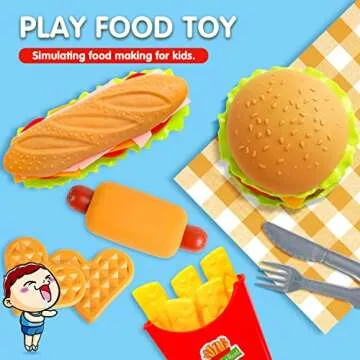 FINGOOO Pretend Play Food Set for Boys and Girls
