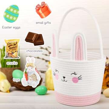 Personalized Easter Basket for Toddlers - Cute Bunny Design