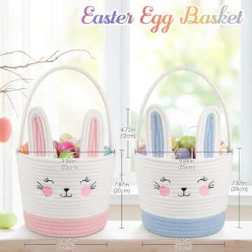 Personalized Easter Basket for Toddlers - Cute Bunny Design