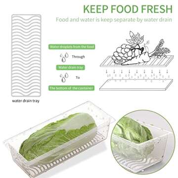 SILIVO Produce Saver Containers for Refrigerator (6 Pack) - 1.5L Fruit Storage Containers for Fridge...