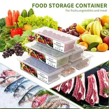 SILIVO Produce Saver Containers for Refrigerator (6 Pack) - 1.5L Fruit Storage Containers for Fridge, Vegetable Storage Containers with Drain Tray Keep Fresh for Veggie, Fruit, Lettuce and Salad