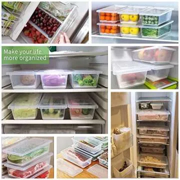 SILIVO Produce Saver Containers for Refrigerator (6 Pack) - 1.5L Fruit Storage Containers for Fridge, Vegetable Storage Containers with Drain Tray Keep Fresh for Veggie, Fruit, Lettuce and Salad