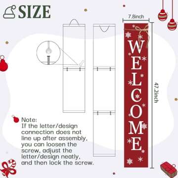 Christmas Porch Welcome Sign for Cozy Home Decor