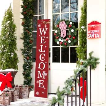 Christmas Porch Welcome Sign for Cozy Home Decor