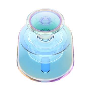 PopSockets Phone Grip Compatible with MagSafe®, Phone Holder, Wireless Charging Compatible, Pill-Shaped Grip - Clear Iridescent