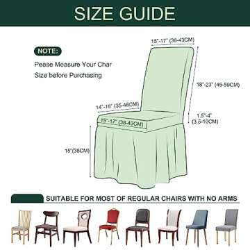 CHUN YI Dining Chair Covers Set of 2, Universal Stretch Dining Room Chair Covers with Skirt, Removable Parsons Chair Slipcover for Kitchen Wedding Party Banquet (Light Khaki)