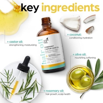 ArtNaturals Rosemary Castor Hair Oil + Massager Set 4 oz