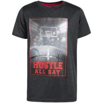 Pro Athlete Boys Active Shorts Set 4 Piece Dry Fit Performance T-Shirt and Basketball Shorts (4-16), Size 8, BlackBlue Hustle