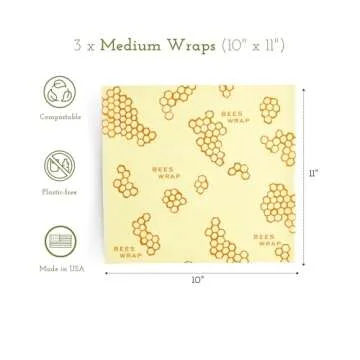 Bee's Wrap Reusable Beeswax Food Wraps for Eco-Friendly Kitchen