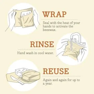 Bee's Wrap Reusable Beeswax Food Wraps for Eco-Friendly Kitchen