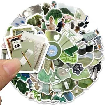 Cute Aesthetic Stickers Pack - 62 Waterproof Vinyl Stickers