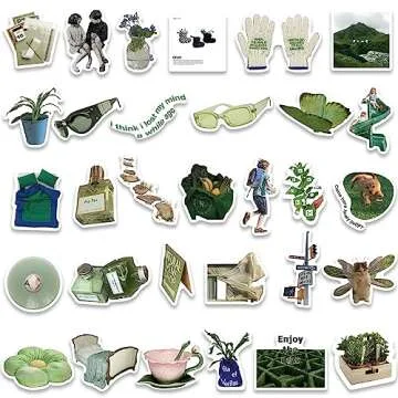 Cute Aesthetic Stickers Pack - 62 Waterproof Vinyl Stickers