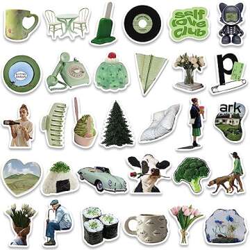 Cute Aesthetic Stickers Pack - 62 Waterproof Vinyl Stickers