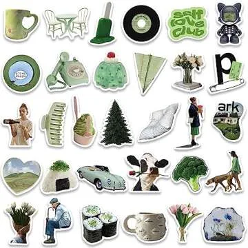 Cute Aesthetic Stickers Pack - 62 Waterproof Vinyl Stickers