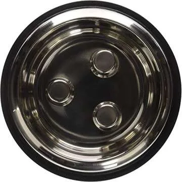 QT Dog - Brake-Fast Slow Feed Stainless Steel Bowl, Non-Slip - Ideal for Medium & Large Dogs, Suitable for Dry & Wet Food - 8 Cups (64 Oz)
