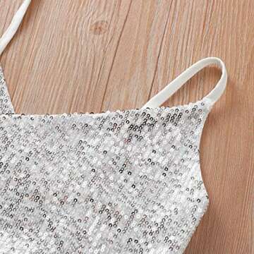 FORSHE Women's Sequin Crop Top Rave Dance Club Tank Bandeau Vest Bra for Teen Girls