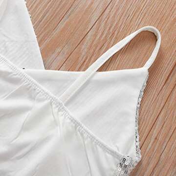 FORSHE Women's Sequin Crop Top Rave Dance Club Tank Bandeau Vest Bra for Teen Girls