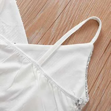 FORSHE Women's Sequin Crop Top Rave Dance Club Tank Bandeau Vest Bra for Teen Girls